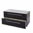 Meuble sous-vasque HWC-C11, meuble sous-vasque pour salle de bain, brillant, soft close ~ noir, 46x90cm