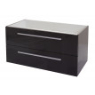 Meuble sous-vasque HWC-C11, meuble sous-vasque pour salle de bain, brillant, soft close ~ noir, 46x90cm