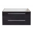 Meuble sous-vasque HWC-C11, meuble sous-vasque pour salle de bain, brillant, soft close ~ noir, 46x90cm