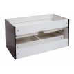 Meuble sous-vasque HWC-C11, meuble sous-vasque pour salle de bain, brillant, soft close ~ noir, 46x90cm