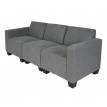 Canapé modulaire 3 places Canapé Lyon, tissu/textile ~ gris