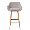 Tabouret de bar Malmö T381, chaise de bar tabouret de comptoir ~ Textile, gris crème