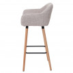Tabouret de bar Malmö T381, chaise de bar tabouret de comptoir ~ Textile, gris crème