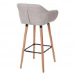 Tabouret de bar Malmö T381, chaise de bar tabouret de comptoir ~ Textile, gris crème