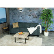 Canapé modulaire 3 places Couch Lyon, tissu/textile ~ gris anthracite