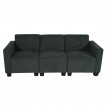 Canapé modulaire 3 places Couch Lyon, tissu/textile ~ gris anthracite