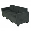 Canapé modulaire 3 places Couch Lyon, tissu/textile ~ gris anthracite