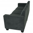 Canapé modulaire 3 places Couch Lyon, tissu/textile ~ gris anthracite