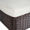 2x Chaise en Poly Rotin HWC-G19, Chaise de Balcon Chaise de Jardin, Empilable ~ brun, Coussin crème