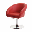 Chaise de salle à manger HWC-F19, chaise de salon pivotante, réglable en hauteur en similicuir ~ rouge