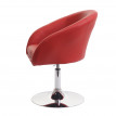 Chaise de salle à manger HWC-F19, chaise de salon pivotante, réglable en hauteur en similicuir ~ rouge