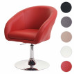 Chaise de salle à manger HWC-F19, chaise de salon pivotante, réglable en hauteur en similicuir ~ rouge