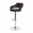 Tabouret de bar HWC-F16, tabouret pivotant, avec dossier simili cuir ~ brun-noir