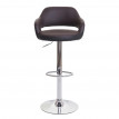 Tabouret de bar HWC-F16, tabouret pivotant, avec dossier simili cuir ~ brun-noir