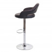 Tabouret de bar HWC-F16, tabouret pivotant, avec dossier simili cuir ~ brun-noir
