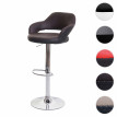 Tabouret de bar HWC-F16, tabouret pivotant, avec dossier simili cuir ~ brun-noir