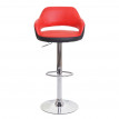 Tabouret de bar HWC-F16, tabouret pivotant, avec dossier simili cuir ~ rouge-noir