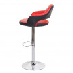 Tabouret de bar HWC-F16, tabouret pivotant, avec dossier simili cuir ~ rouge-noir