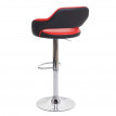 Tabouret de bar HWC-F16, tabouret pivotant, avec dossier simili cuir ~ rouge-noir