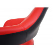 Tabouret de bar HWC-F16, tabouret pivotant, avec dossier simili cuir ~ rouge-noir