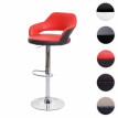 Tabouret de bar HWC-F16, tabouret pivotant, avec dossier simili cuir ~ rouge-noir