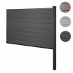 Pare-vue WPC Sarthe, clôture pare-vent, poteaux WPC à sceller ~ élément d'extension, 188cm anthracite