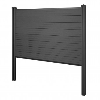 Pare-vue WPC Sarthe, clôture pare-vent, poteaux WPC à sceller ~ élément de base, 195cm anthracite