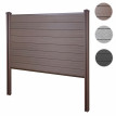 Pare-vue WPC Sarthe, clôture brise-vent, poteaux WPC ~ base, 195cm marron