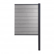 Brise-vue en WPC Sarthe, brise-vent de clôture, poteaux aluminium ~ Extension étroite, 95cm gris
