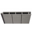 Brise-vue en WPC Sarthe, brise-vent de clôture, poteaux aluminium ~ Extension étroite, 95cm gris