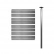 Brise-vue en WPC Sarthe, brise-vent de clôture, poteaux aluminium ~ Extension étroite, 95cm gris