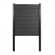 Pare-vue en WPC Sarthe, clôture coupe-vent, poteaux en aluminium à bétonner 100cm anthracite