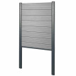 Pare-vue en WPC Sarthe, clôture coupe-vent, poteaux en aluminium à bétonner ~ élément de base 100cm gris