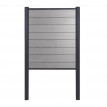 Pare-vue en WPC Sarthe, clôture coupe-vent, poteaux en aluminium à bétonner ~ élément de base 100cm gris