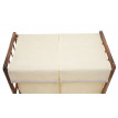 Bac à linge HWC-B60, Boîte à linge panier à linge, bois massif 60x60x33cm 68l ~ brun, couvercle crème