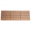 Carrelage de sol WPC Rhône + bordure, aspect bois, 11x chaque 30x30cm - 1m² - teck linéaire vertical