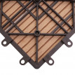 Carrelage de sol WPC Rhône + bordure, aspect bois, 11x chaque 30x30cm - 1m² - teck linéaire vertical