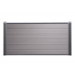 Brise-vue en WPC Sarthe, clôture brise-vent, poteaux WPC - élément de base bas, 1.95m gris