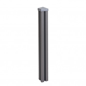 Poteau WPC Sarthe-Clôture WPC, poteau pilier, système enfichable - 98cm, gris