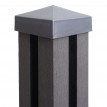 Poteau WPC Sarthe-Clôture WPC, poteau pilier, système enfichable - 98cm, gris