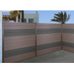 Lot de 4 lattes pour brise-vue en WPC Sarthe, planches brise-vent, approx. 1sqm - 180cm, brun