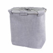 Bac à linge HWC-C34, Boîte à linge Panier à linge 2 compartiments 56x49x30cm 82l - gris