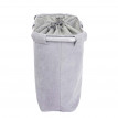 Bac à linge HWC-C34, Boîte à linge Panier à linge 2 compartiments 56x49x30cm 82l - gris