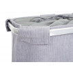 Bac à linge HWC-C34, Boîte à linge Panier à linge 2 compartiments 56x49x30cm 82l - gris