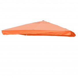 Toile pour parasol de luxe HWC-A96 avec rabat 3x3m (Ø4,24m) polyester 3kg - terre cuite