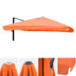 Toile pour parasol de luxe HWC-A96 avec rabat 3x3m (Ø4,24m) polyester 3kg - terre cuite