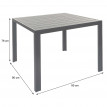 Ensemble de jardin HWC-F90, groupe de sièges pour balcon/salon, 90x90cm - gris