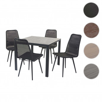 Ensemble de jardin HWC-F90, groupe de sièges pour balcon/salon, 90x90cm - gris