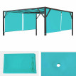 Couverture de remplacement pour toit de pergola Baia 4x4m - turquoise