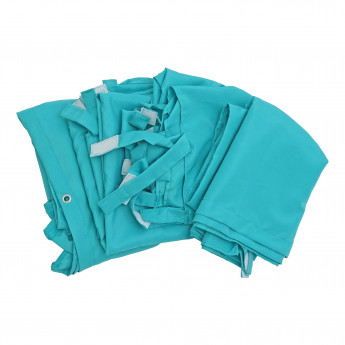 Jeu de 4 parois latérales pour pergola HWC-A22, parois latérales de remplacement 3x3m polyester - turquoise